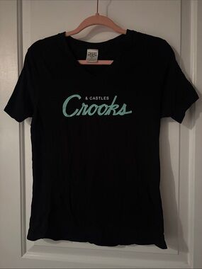 Crooks & Castles Black T-Shirt with Mint Script